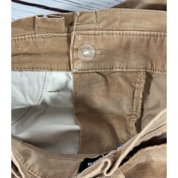 Express Corduroy Skirt Womens Teen Size 6 Brown Tan High Rise Belted Pockets - Picture 11 of 11